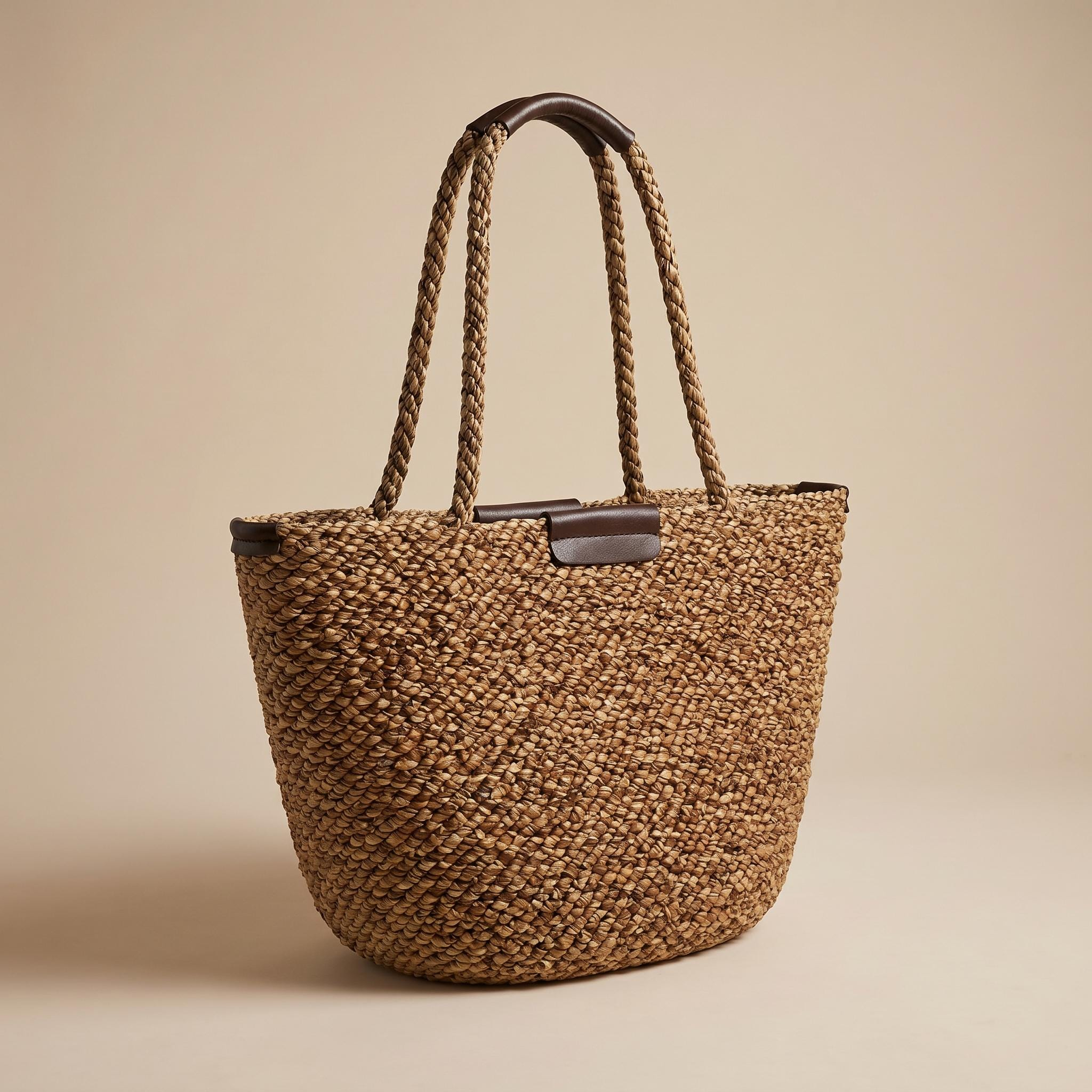 Natural Woven Straw Vacation Tote Bag - Image 2