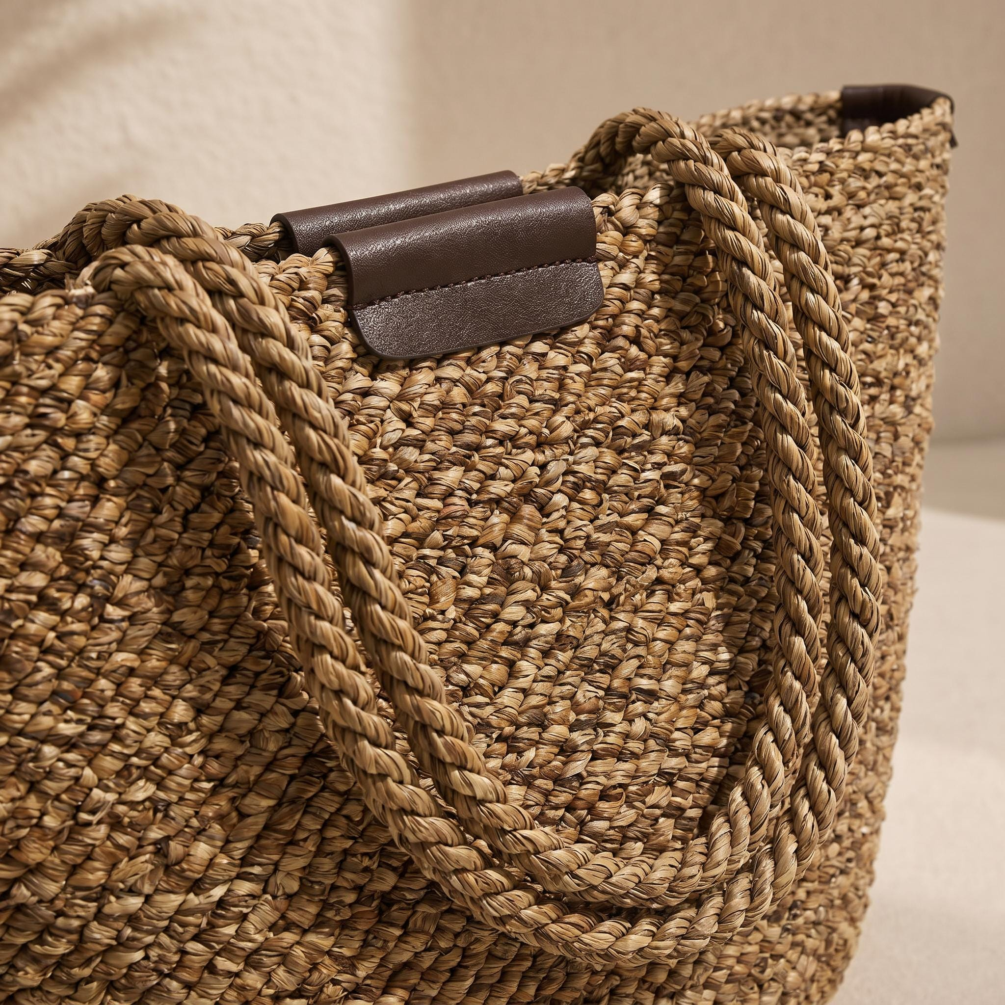 Natural Woven Straw Vacation Tote Bag - Image 4