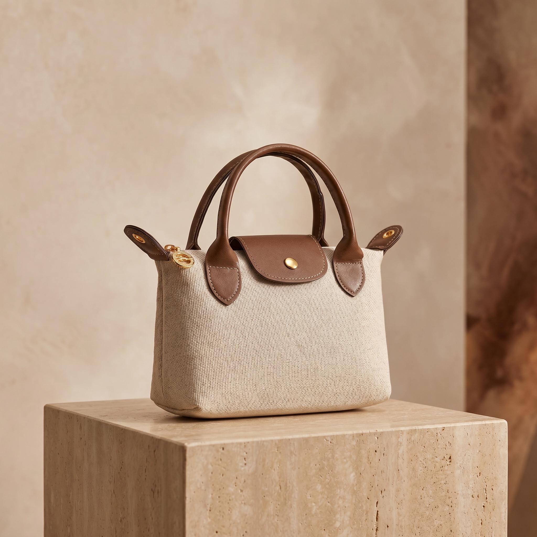 Beige Canvas Vacation Mini Crossbody Bag - Image 2