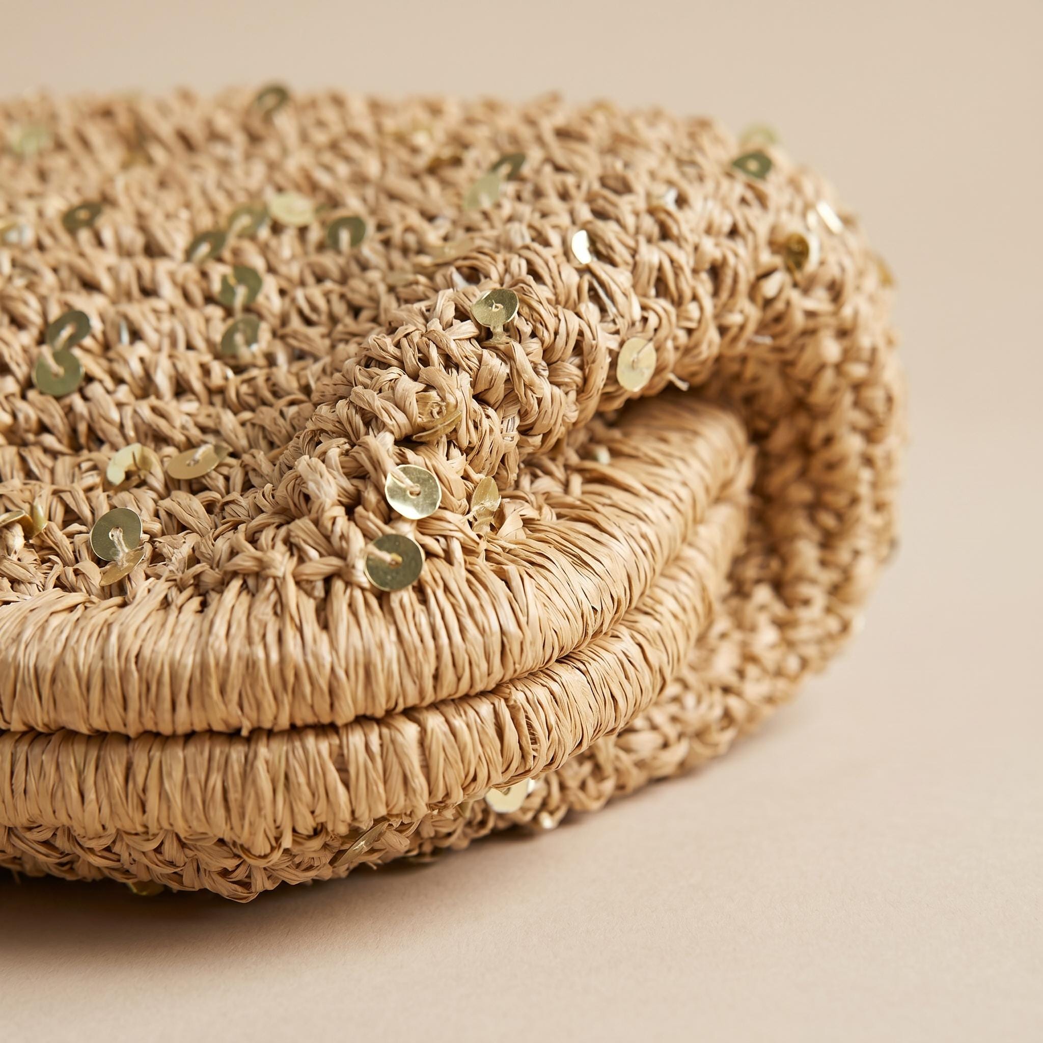 Pearl Beaded Woven Vacation Clutch Bag - Image 5