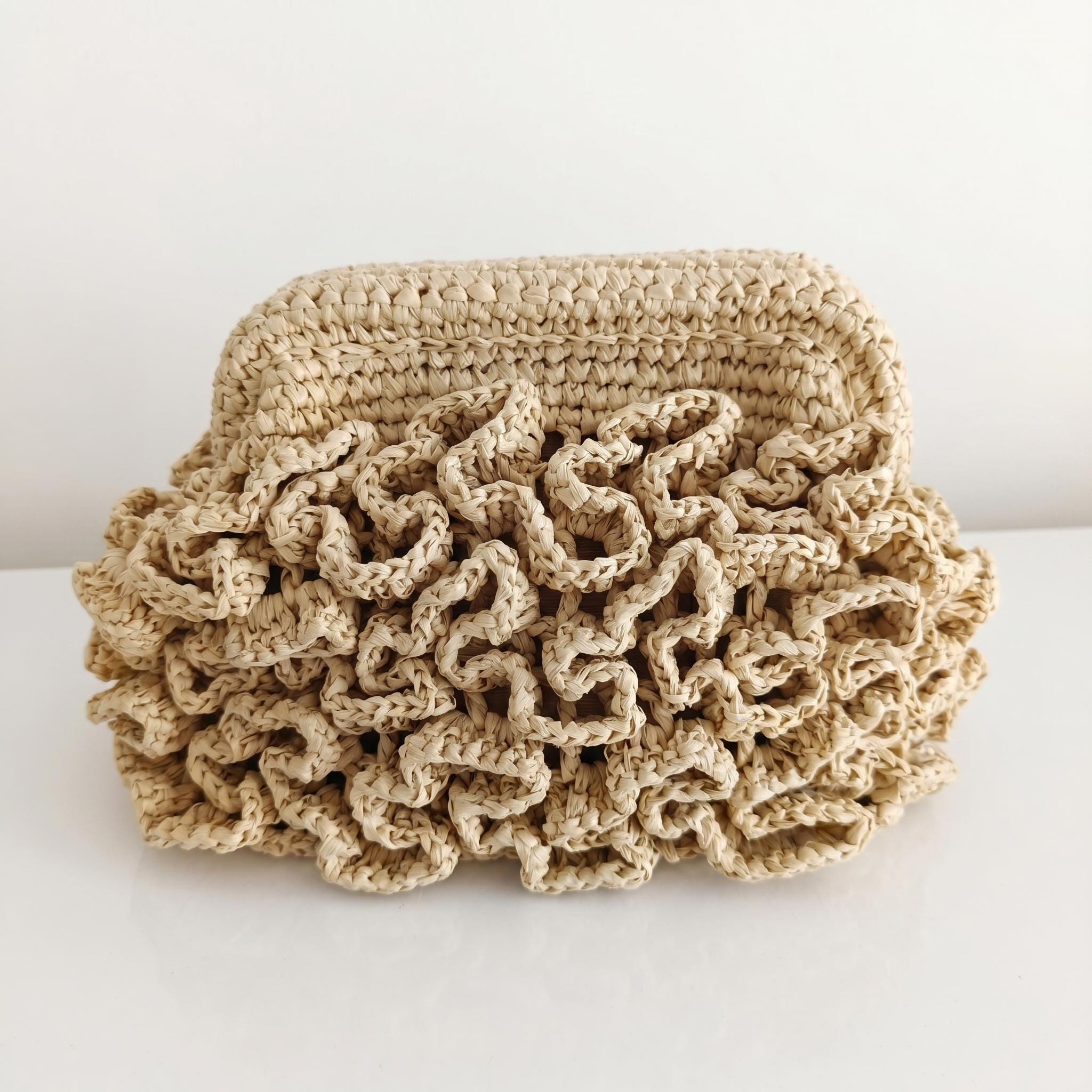 Ruffle Crochet Vacation Clutch Bag - Image 2
