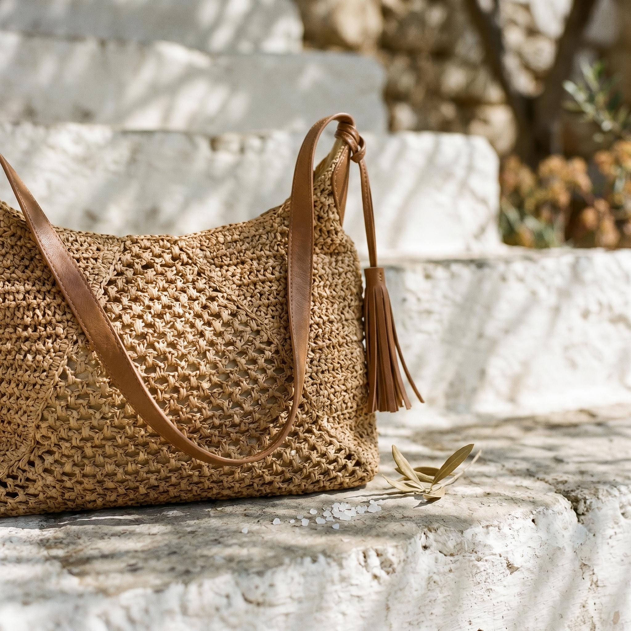 Boho Woven Vacation Hobo Shoulder Bag - Image 4